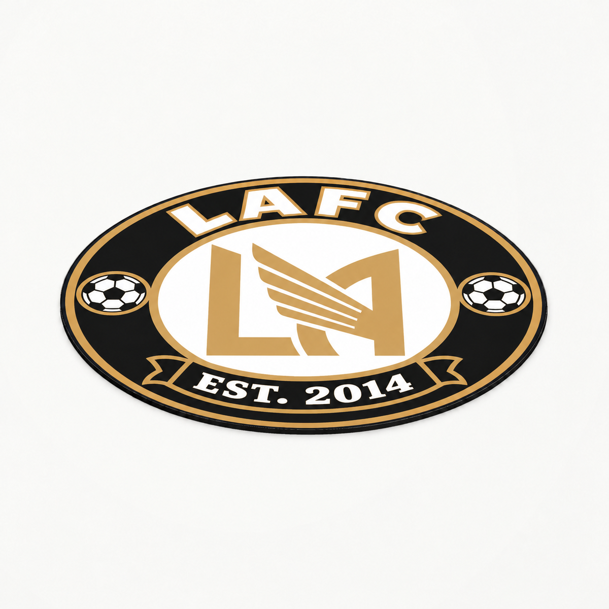 LAFC Soccer Club Seal — angle illustrative rendering