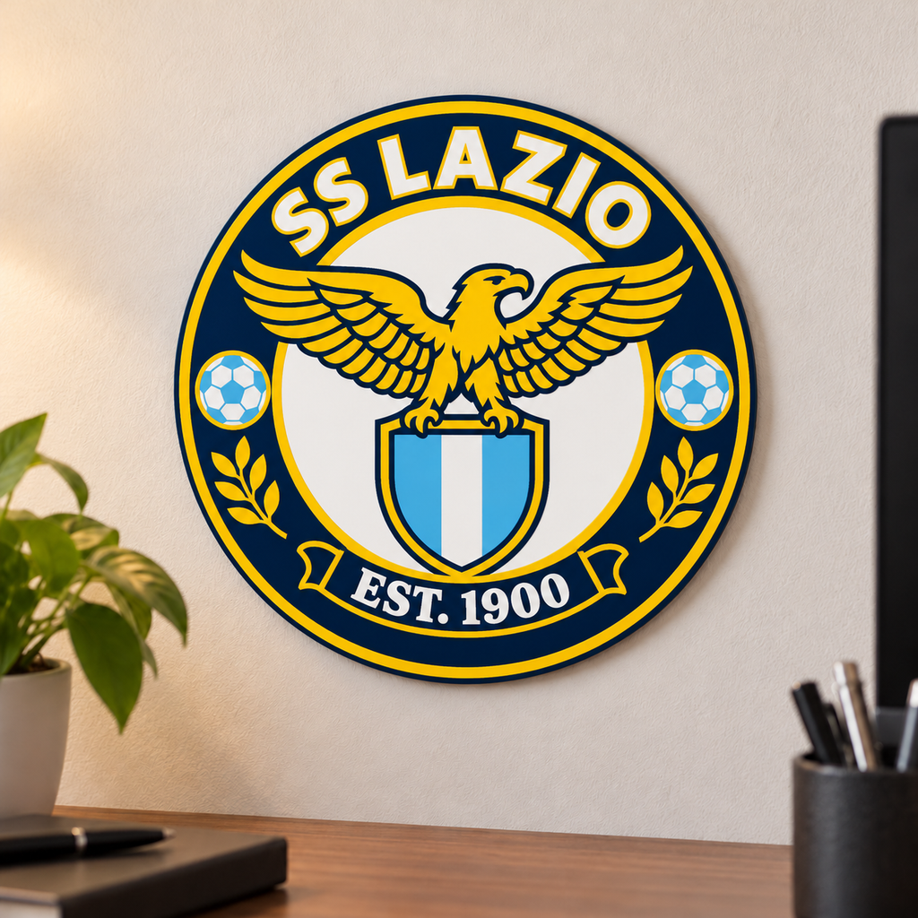 SS Lazio soccer club seal — wall-display illustrative rendering