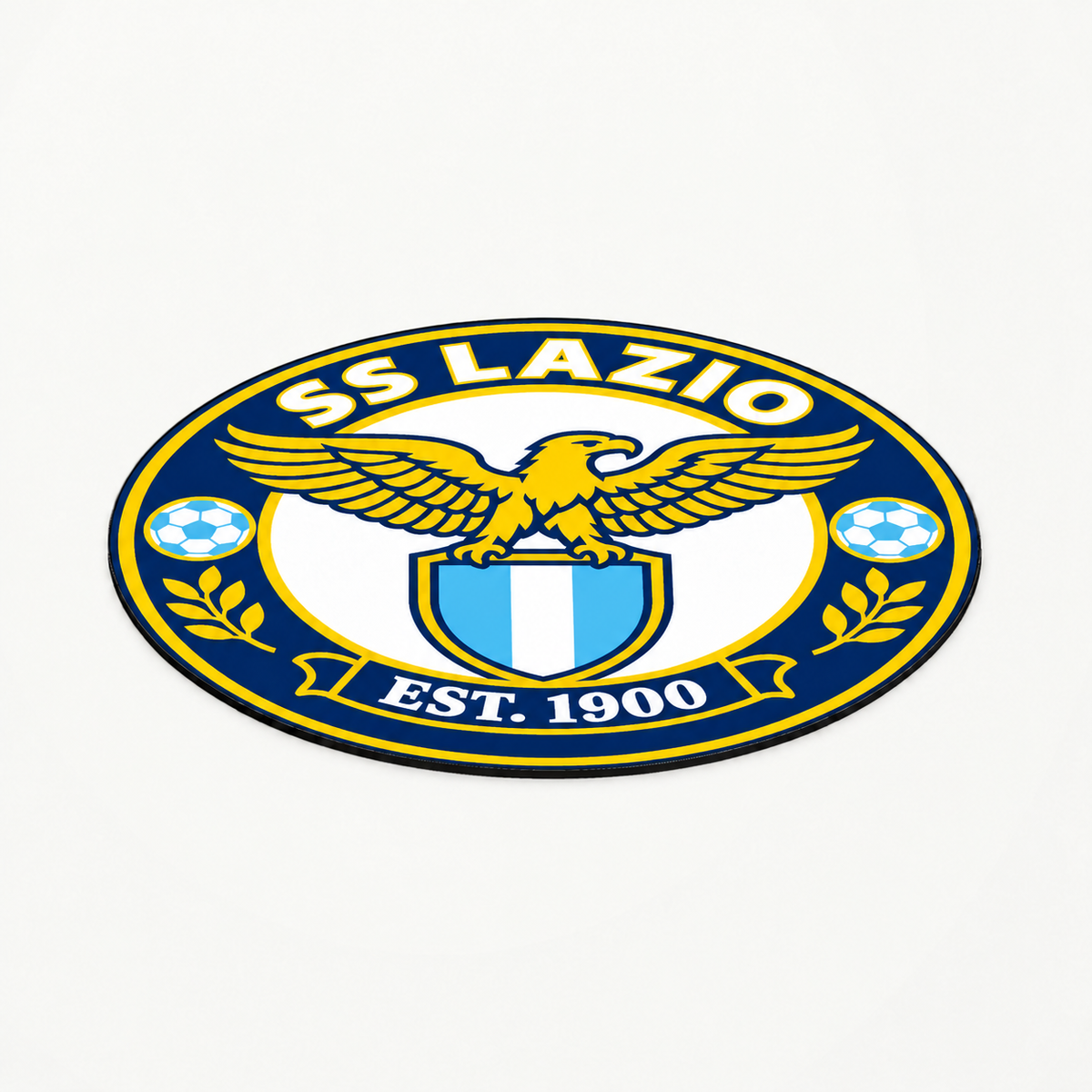 SS Lazio soccer club seal — matching flat angled view illustrative rendering