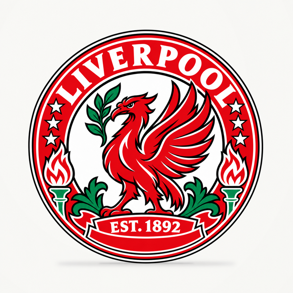 Liverpool latest soccer seal — front illustrative rendering