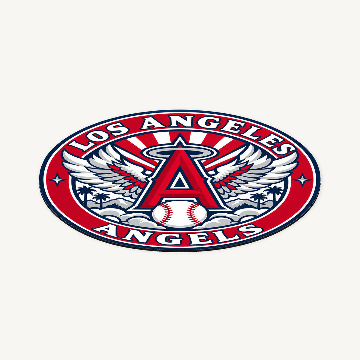 Los Angeles Angels MLB Team Seal — angled view showing the thin plaque profile; illustrative rendering