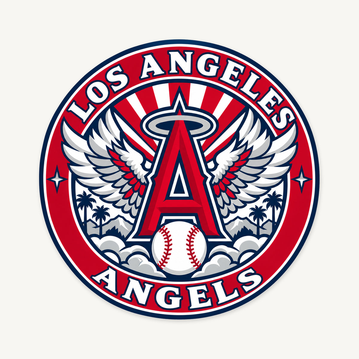 Los Angeles Angels MLB Team Seal — front view; illustrative rendering