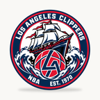Los Angeles Clippers NBA seal — front view; illustrative rendering