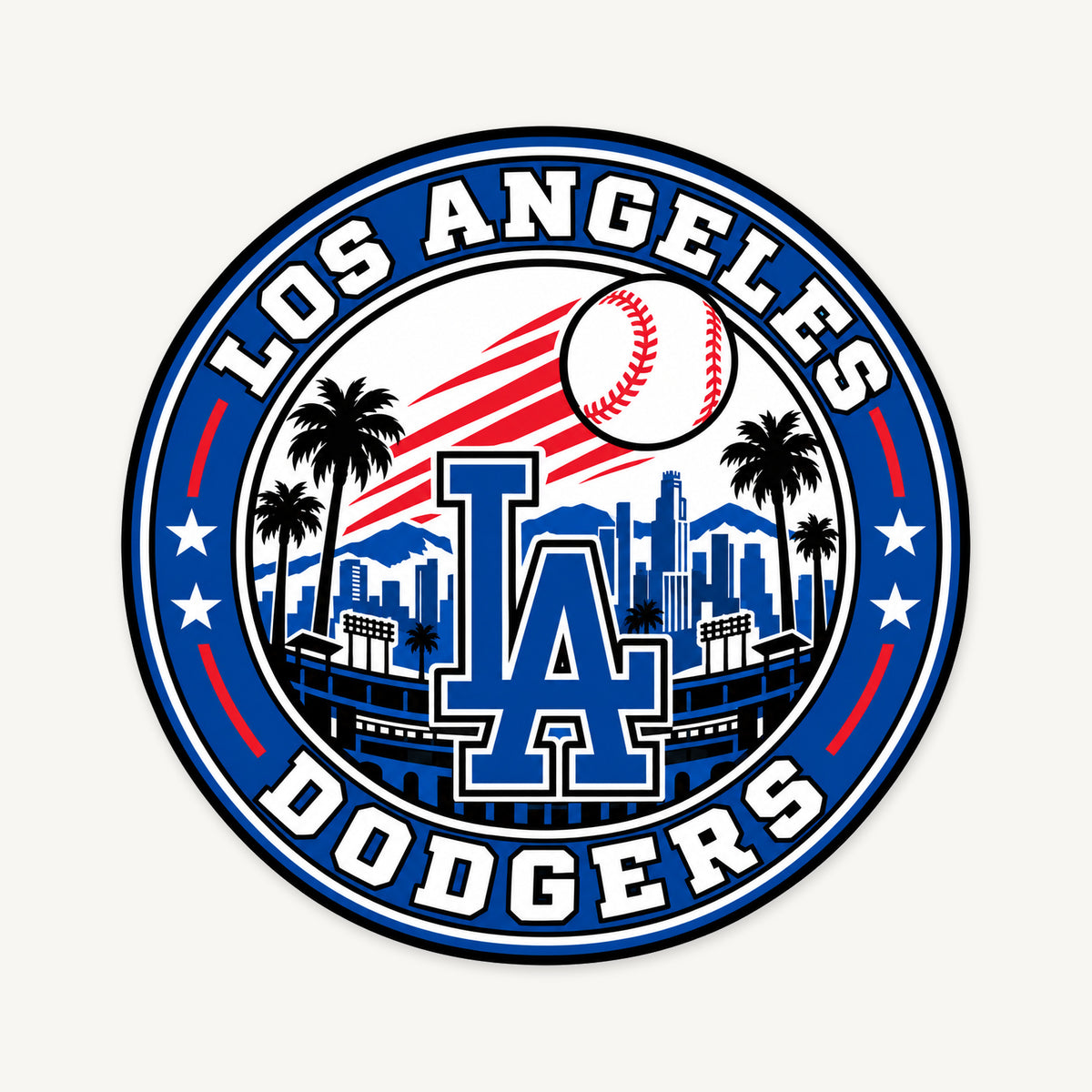 Los Angeles Dodgers MLB Team Seal — front view; illustrative rendering