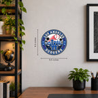 Los Angeles Dodgers MLB Team Seal — example wall display with 9.5-inch width and height guides; illustrative rendering