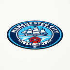 Manchester City latest soccer seal — angle illustrative rendering