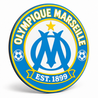 Olympique Marseille soccer club seal — angled illustrative rendering