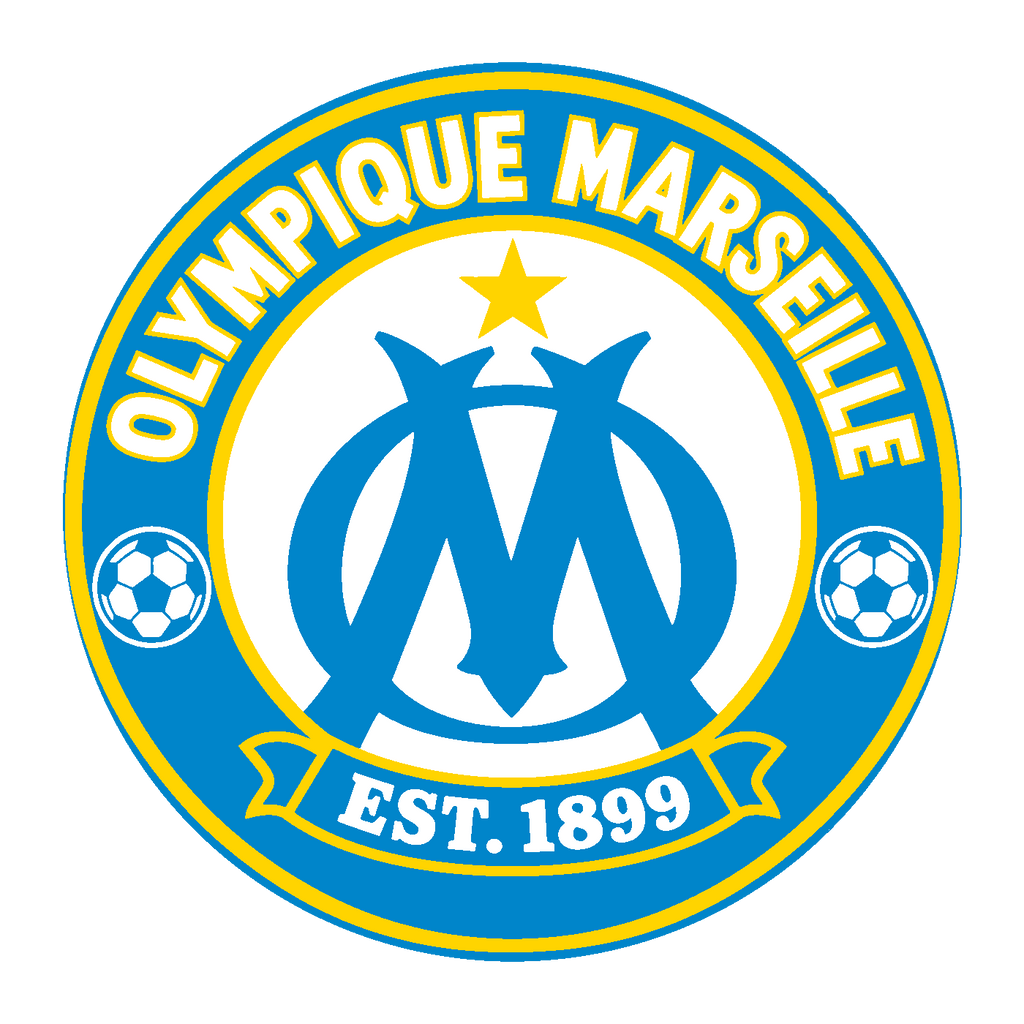 Olympique Marseille circular soccer club seal — front artwork preview