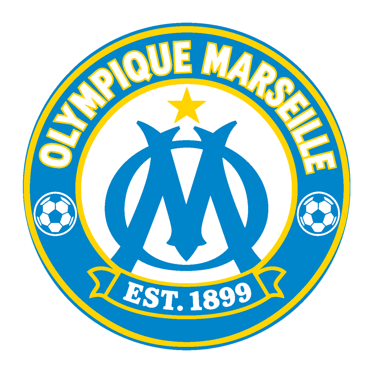 Olympique Marseille circular soccer club seal — front artwork preview