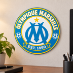 Olympique Marseille soccer club seal — wall-display illustrative rendering