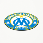Olympique Marseille soccer club seal — matching flat angled view illustrative rendering