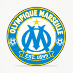 Olympique Marseille soccer club seal — matching front view illustrative rendering