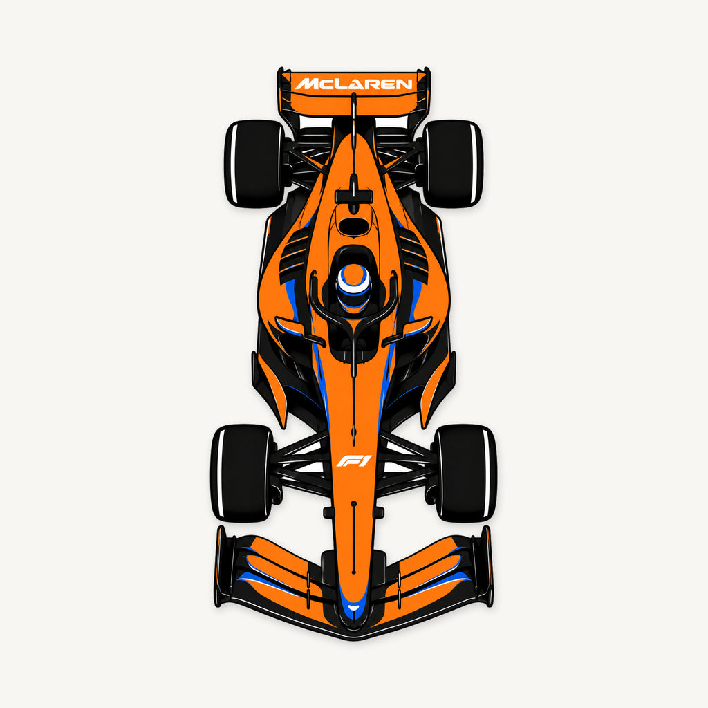 McLaren F1 Car Sign — front view; illustrative rendering
