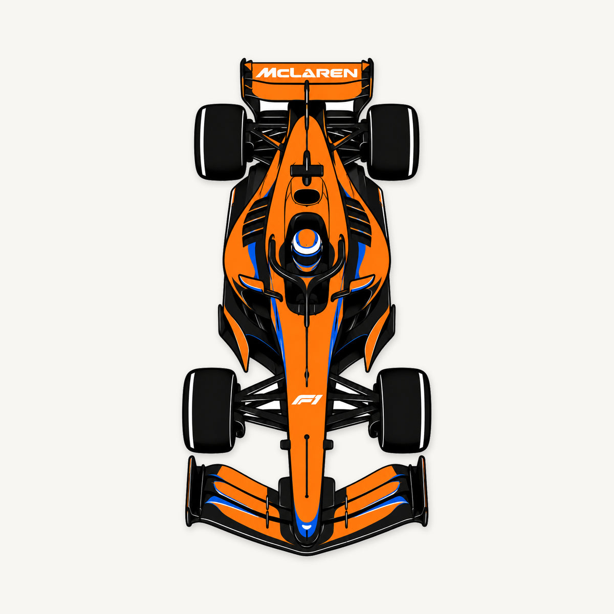 McLaren F1 Car Sign — front view; illustrative rendering
