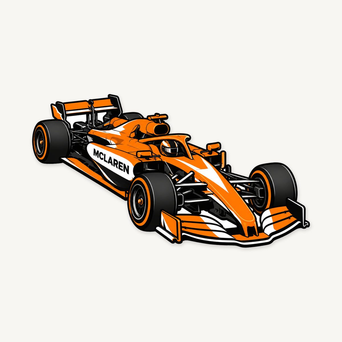 McLaren F1 Car Sign — Three-Quarter — front view; illustrative rendering