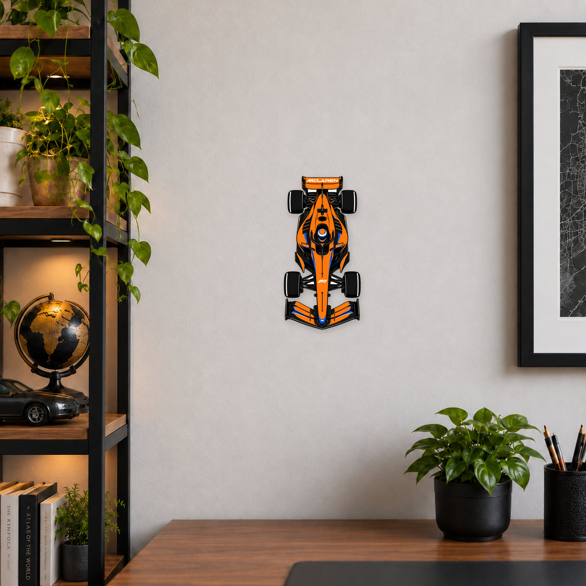 McLaren F1 Car Sign — example wall display; illustrative rendering