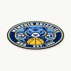 Memphis Grizzlies NBA seal — angled view showing thin profile; illustrative rendering