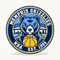 Memphis Grizzlies NBA seal — front view; illustrative rendering