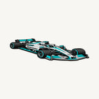 Mercedes F1 Car Sign — angled view showing the thin plaque profile; illustrative rendering