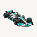 Mercedes F1 Car Sign — front view; illustrative rendering