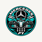 Mercedes F1 Team Seal — front view; illustrative rendering