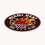Miami Heat NBA seal — angled view showing thin profile; illustrative rendering