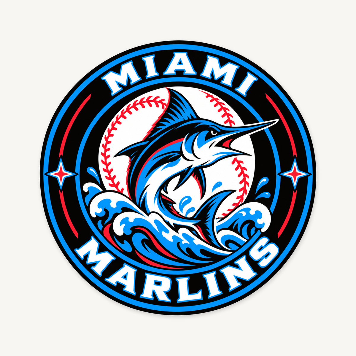 Miami Marlins MLB Team Seal — front view; illustrative rendering