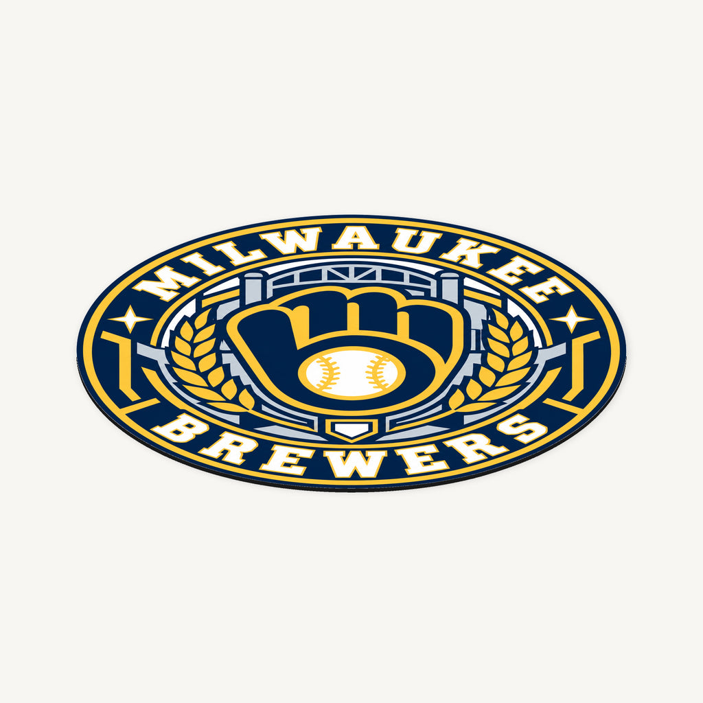 Milwaukee Brewers MLB Team Seal — angled view showing the thin plaque profile; illustrative rendering