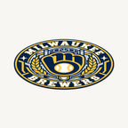 Milwaukee Brewers MLB Team Seal — angled view showing the thin plaque profile; illustrative rendering