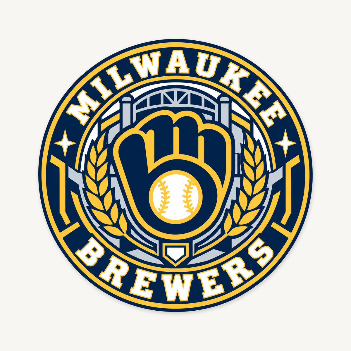 Milwaukee Brewers MLB Team Seal — front view; illustrative rendering