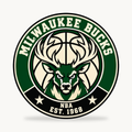Milwaukee Bucks NBA seal — front view; illustrative rendering