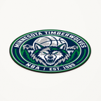 Minnesota Timberwolves NBA seal — angled view showing thin profile; illustrative rendering