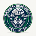 Minnesota Timberwolves NBA seal — front view; illustrative rendering