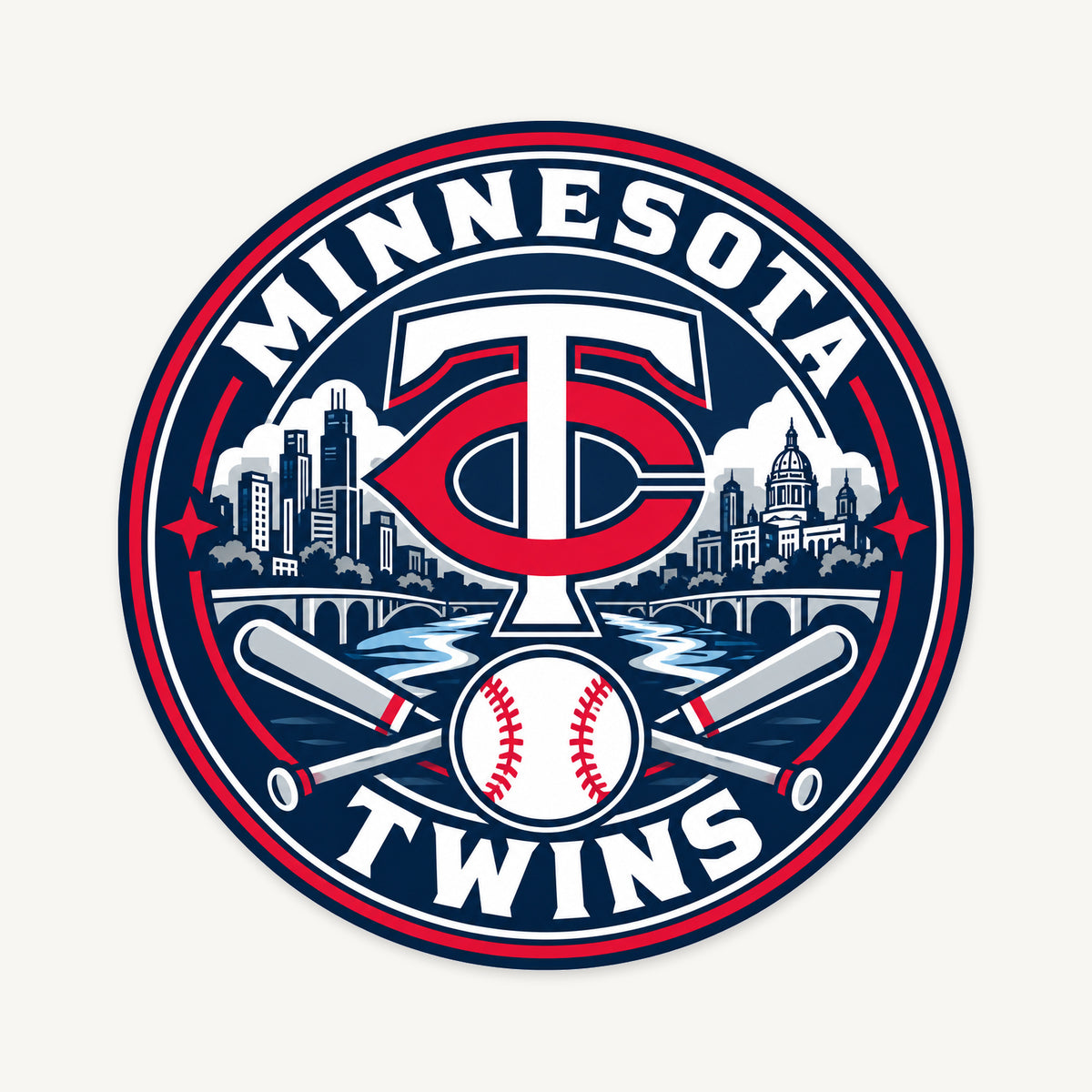 Minnesota Twins MLB Team Seal — front view; illustrative rendering
