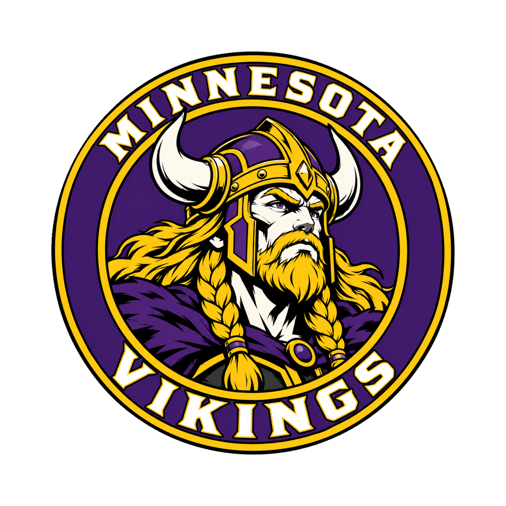 Minnesota Vikings NFL seal — front view; illustrative rendering