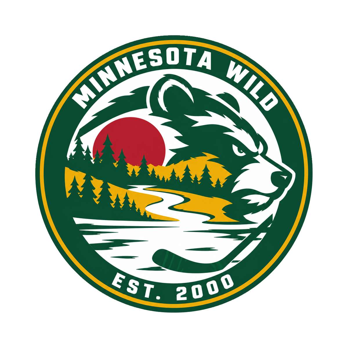Minnesota Wild NHL seal — complete front view; illustrative rendering