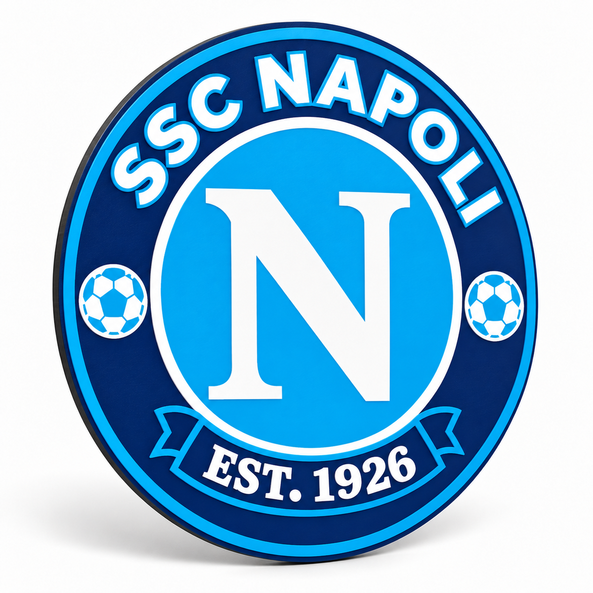 SSC Napoli soccer club seal — angled illustrative rendering