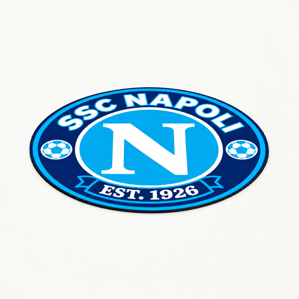 SSC Napoli soccer club seal — matching flat angled view illustrative rendering
