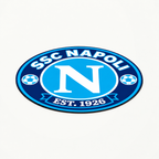 SSC Napoli soccer club seal — matching flat angled view illustrative rendering
