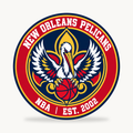 New Orleans Pelicans NBA seal — front view; illustrative rendering
