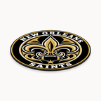 New Orleans Saints NFL seal — angled thin-profile view; illustrative rendering