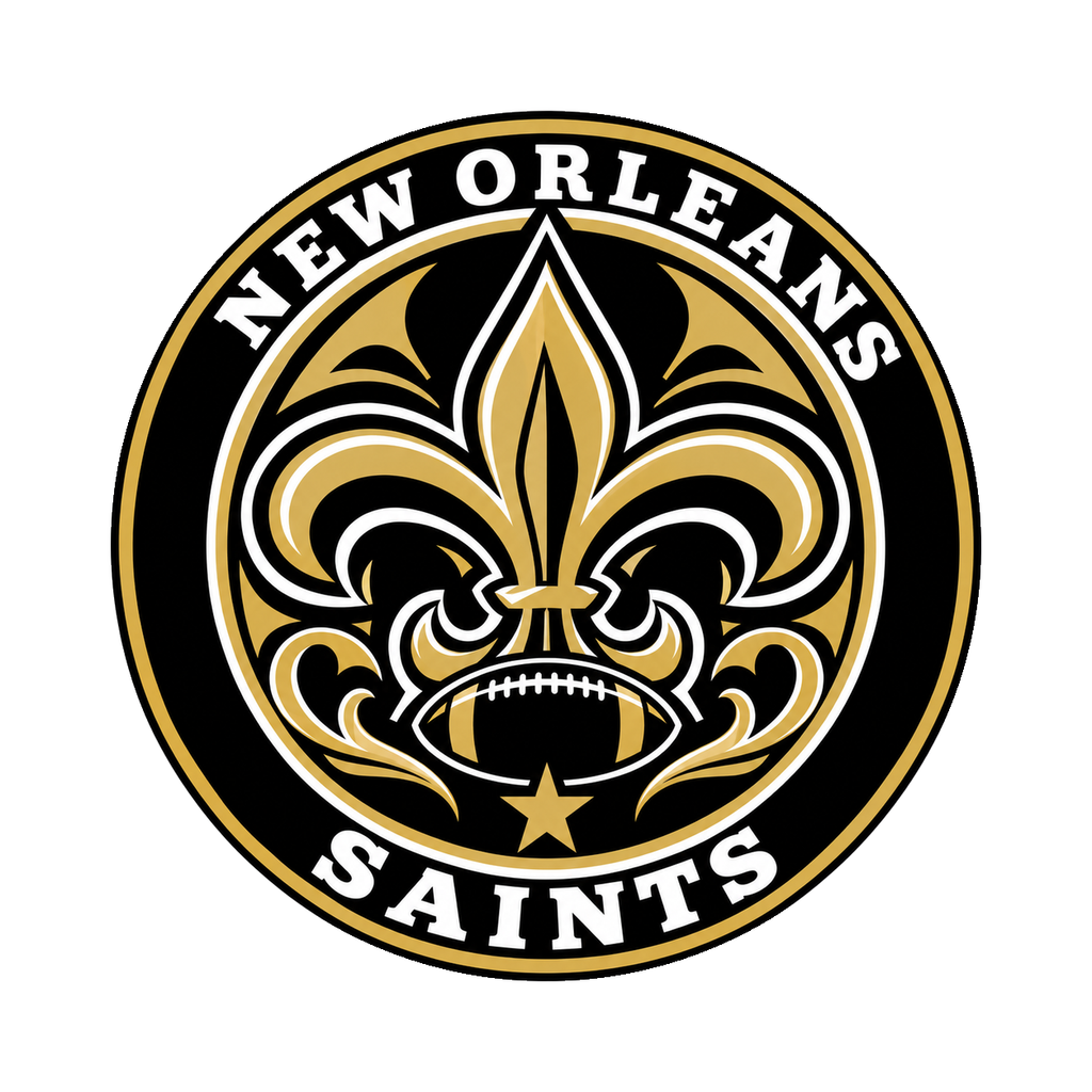 New Orleans Saints NFL seal — front view; illustrative rendering
