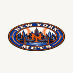 New York Mets MLB Team Seal — angled view showing the thin plaque profile; illustrative rendering