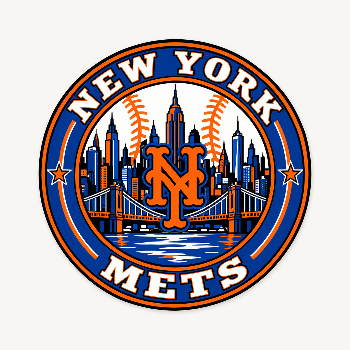 New York Mets MLB Team Seal — front view; illustrative rendering