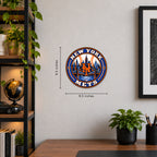 New York Mets MLB Team Seal — example wall display with 9.5-inch width and height guides; illustrative rendering