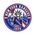 New York Rangers NHL seal — complete front view; illustrative rendering