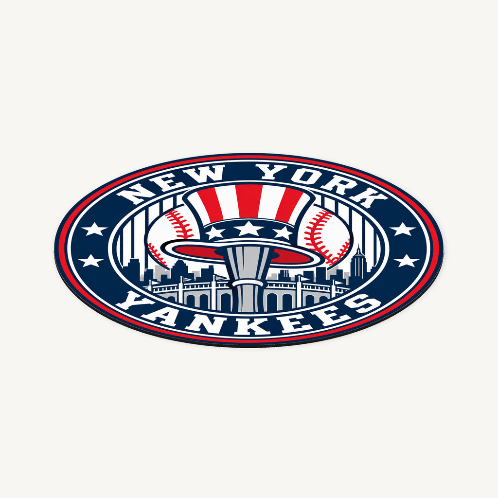 New York Yankees MLB Team Seal — angled view showing the thin plaque profile; illustrative rendering