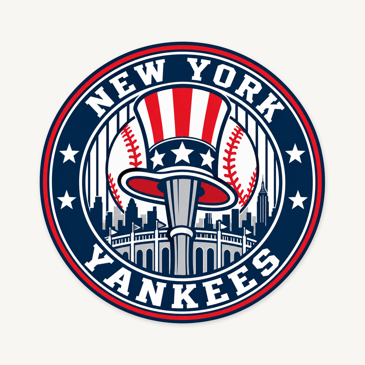 New York Yankees MLB Team Seal — front view; illustrative rendering