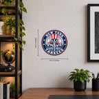 New York Yankees MLB Team Seal — example wall display with 9.5-inch width and height guides; illustrative rendering