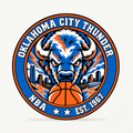 Oklahoma City Thunder NBA seal — front view; illustrative rendering